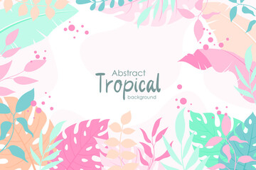 Cute Abstract Floral Background, simple and trendy with flat and pastel color style
