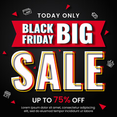 Black friday sale shopping banner template
