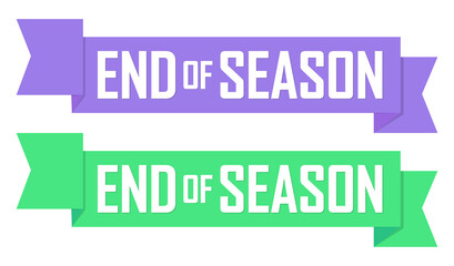 End of season tags, set sale banners design template, vector illustration