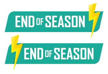 End of season tags, set sale banners design template, vector illustration