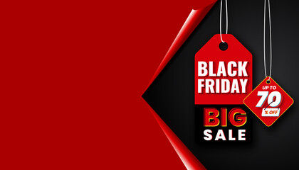 Banner design for black friday with tags sale