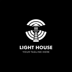 Lighthouse / searchlight mercusuar logo design 