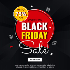 Fototapeta premium Black friday design banner concept