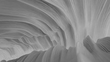 White organic wavy form 3D render illustration