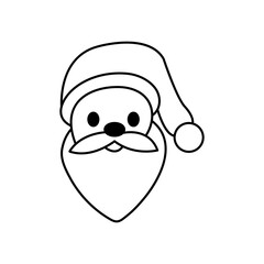 Christmas Santa Claus . Doodle icon. Vector illustration. Design element for coloring book. 