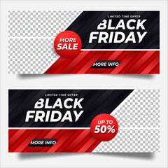 Black Friday Fashionable Web Banner design sets.