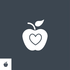 Healthy Food related vector glyph icon. Isolated on black background. Vector illustration.