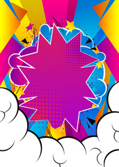 Cartoon design colored background. Comic book illustration. Vector comics backdrop.