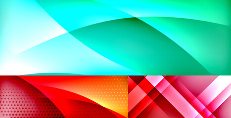 Obraz premium Set of trendy bright geometric minimal abstract backgrounds