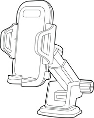 Professional Phone Holder Vector / Line Drawing. Icon, Logo, Design, Element