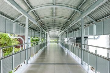 A new walkway with metal sheet roof