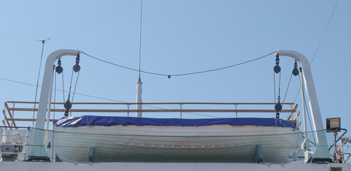 Lifeboat on the ship.