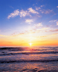 Fototapeta na wymiar sunset of sea