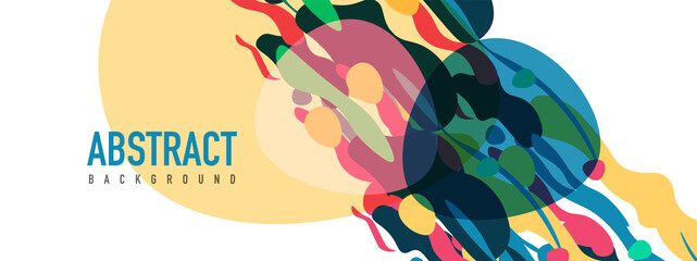 Trendy liquid style shapes abstract design, dynamic vector background for placards, brochures, posters, web landing pages, covers or banners