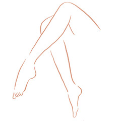 きれいな足の線画イラスト