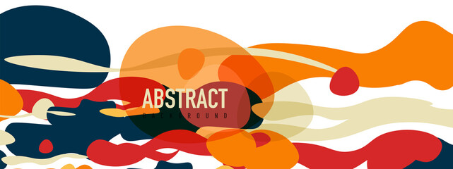 Trendy liquid style shapes abstract design, dynamic vector background for placards, brochures, posters, web landing pages, covers or banners