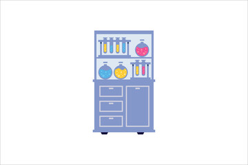 set of chemicals in rack vector design illustration