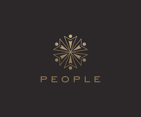 People logo icon design vector