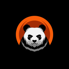 Panda Illustration Mascot Logo Design Vector Template