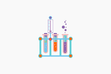 chemistry lab equipment test tubes vector design illustration