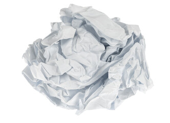 Obraz premium Crumpled paper boll isolated on white background clipping path. Screwed up piece of paper