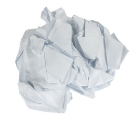 Naklejka premium Crumpled paper boll isolated on white background clipping path. Screwed up piece of paper