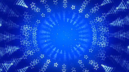 Blue christmas with stars background. Christmas greeting card graphic template blue background.