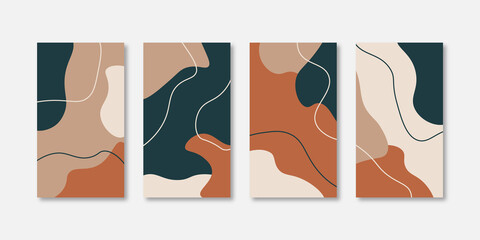 Trendy abstract universal template with nature concept for instagram and facebook stories