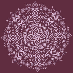 Mandala vector with geometric shapes pattern, flat design, vector illustration, oriental background.