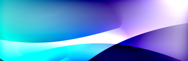 Fluid gradient neon color waves, vector abstract background