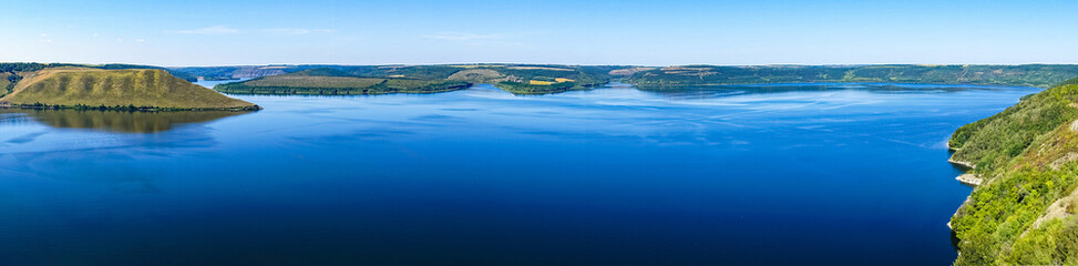 beautiful panorama landscape view of the mountains and the Dniester river Bakota