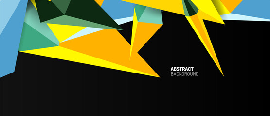 3d low poly abstract shape background vector illustration