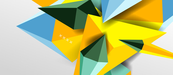 3d low poly abstract shape background vector illustration