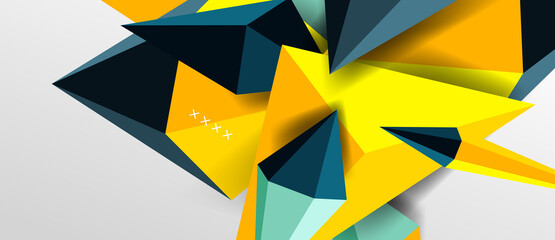 3d low poly abstract shape background vector illustration