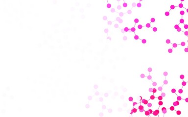 Fototapeta na wymiar Light Purple, Pink vector pattern with artificial intelligence network.