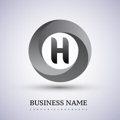 Letter H logo with colorful splash background, letter combination logo design for creative industry, web, business and company.