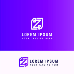 Z letter line logo, vector design template element