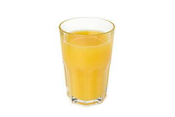 Glass of orange juice isolated on white background