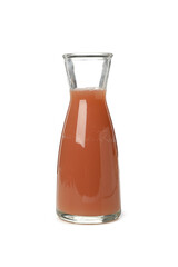 Jug - bottle with strawberry juice isolated on white background
