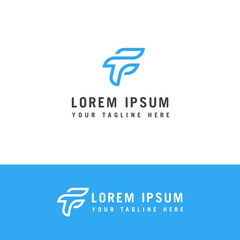 Letter F Line Style Logo design concept Template