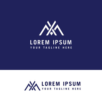 letter xm simple line symbol vector Logo design concept template.