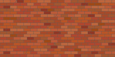 Flat Brown Brick Wall Seamless Texture Decorative Background Vector Illustration Art