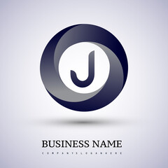 Letter J logo with colorful splash background, letter combination logo design for creative industry, web, business and company.