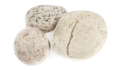 Fototapeta premium Natural large stone, cobblestone isolated on white background. stones for baths and saunas