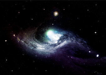 Stars, dust and gas nebula in a far galaxy