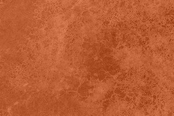 Schilderijen op glas Saturated dark orange brown colored low contrast Concrete textured background with roughness and irregularities. 2021, 2022 color trend. © Aleksandra Konoplya