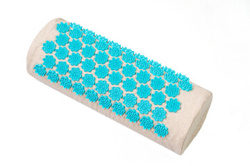 massage pillow, burlap pillow isolated on white background