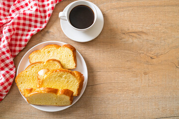 Sweet potato bread with coffee