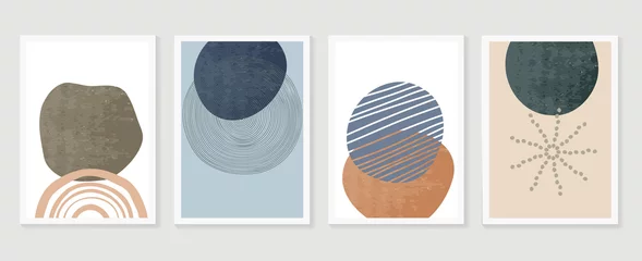 Abstrakte Wandkunst-Vektorsammlung. Abstrakte organische Form Kunstdesign für Poster, Drucke, Cover, Tapeten, minimale und natürliche Wandkunst. Vektorillustration.. © TWINS DESIGN STUDIO