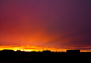 Beautiful sunset with clouds in the sky